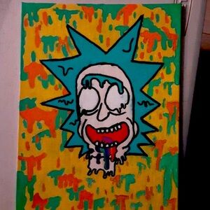 Rick and Morty ink marker painting